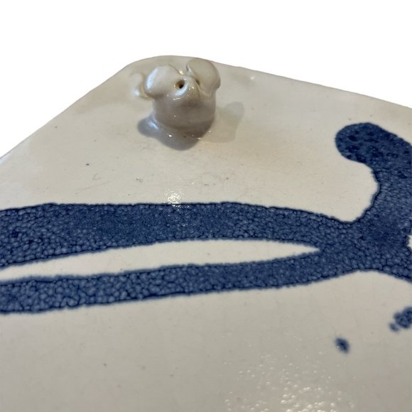 POTTERY Cheese Plate HAND CRAFTED with 3D Mouse 9 1/4" Square - Picture 2 of 7
